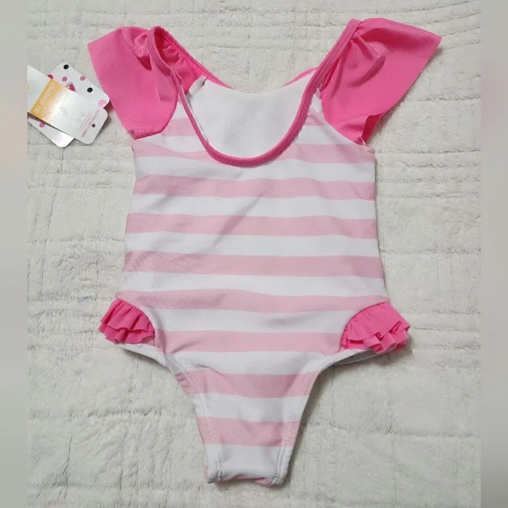 Minnie Mouse Baby and Toddler Girl One-PieceSwimsuit, Size 12M